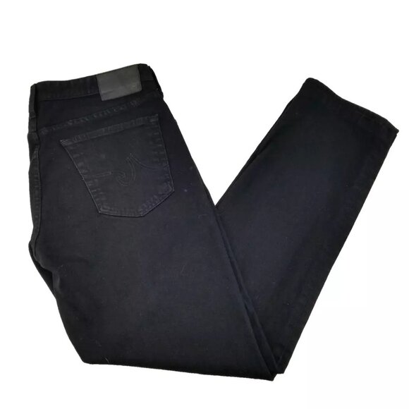 AG Adriano Goldschmied Jeans Mens 34x32 Black Denim The Graduate Tailored Leg - Picture 1 of 10